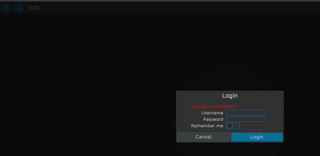 motionEye login page