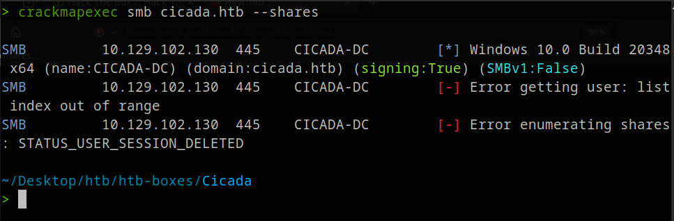 Anonymous SMB — access denied