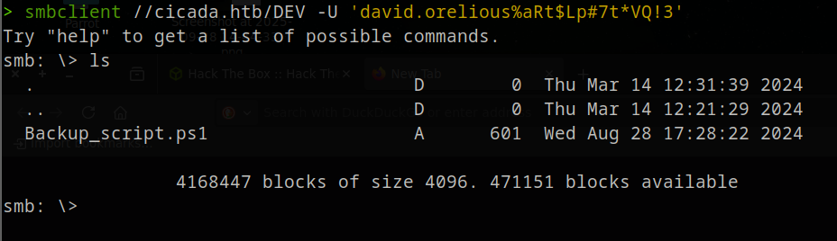 DEV share — Backup_script.ps1 found