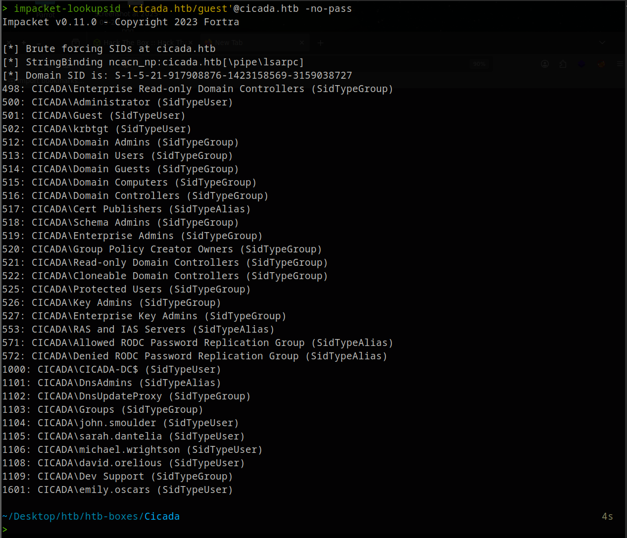 lookupsid output