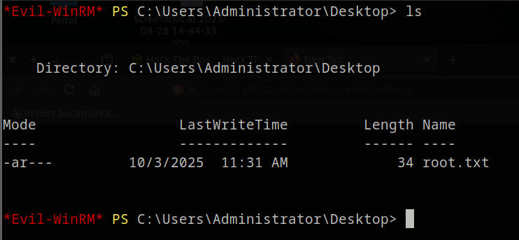 root.txt as Administrator