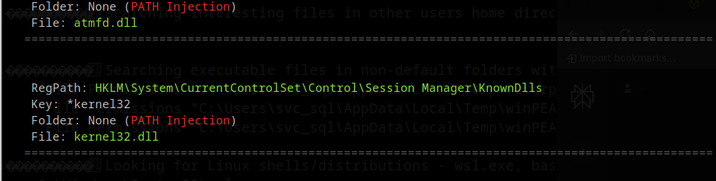 kernel32 flagged by winPEAS