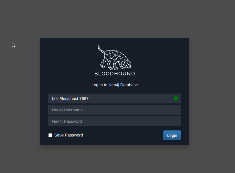 BloodHound login screen